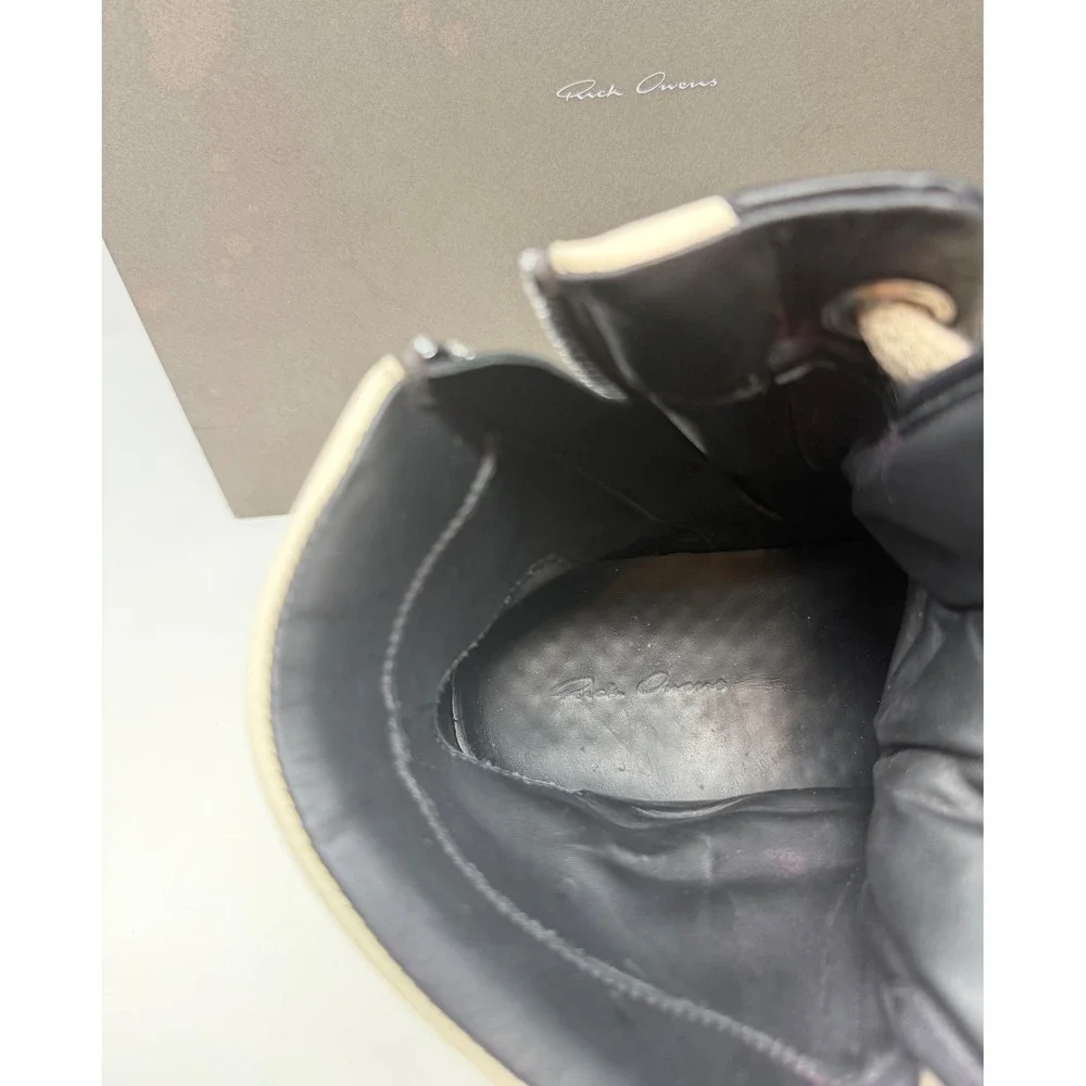 Rick Owens Jumbo Laced Geobasket Sneaker Black/Milk Size 8 US 41 EU